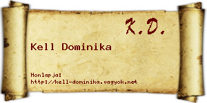 Kell Dominika névjegykártya